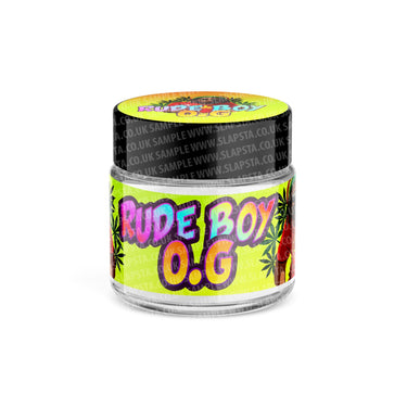 Rude Boi OG Glass Jars Pre - Labeled - 3.5grams (1/8oz)