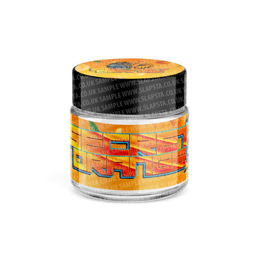 Secret Orange Glass Jars Pre - Labeled - 3.5grams (1/8oz)