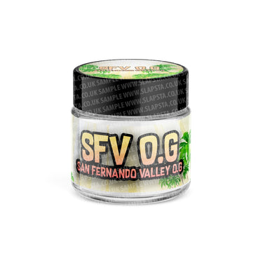 SFV OG Glass Jars Pre - Labeled - 3.5grams (1/8oz)