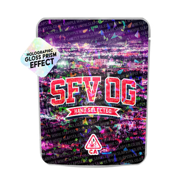 SFV OG SFX Mylar Pouches Pre - Labeled - 3.5g (1/8oz)