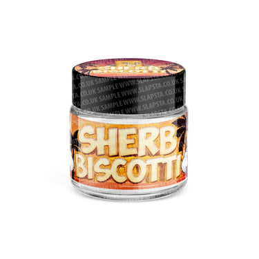 Sherb Biscotti Glass Jars Pre - Labeled - 3.5grams (1/8oz)