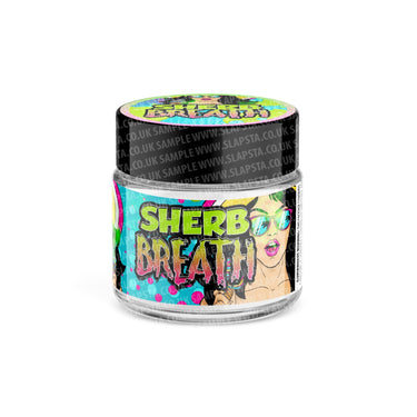 Sherb Breath Glass Jars Pre - Labeled - 3.5grams (1/8oz)