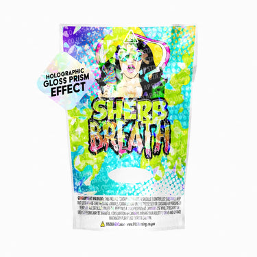 Sherb Breath SFX Mylar Pouches Pre - Labeled - 3.5g (1/8oz)