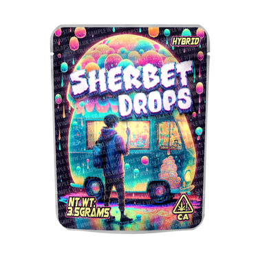 Sherbet Drops Mylar Pouches Pre - Labeled - 3.5g (1/8oz)