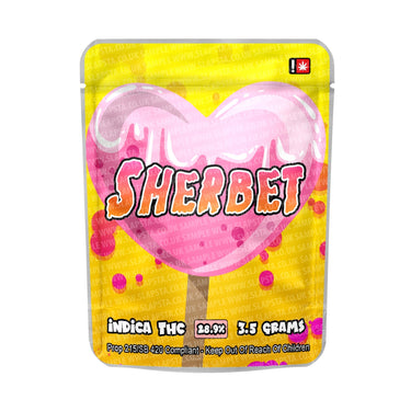 Sherbet Mylar Pouches Pre-Labeled - 3.5g (1/8oz) / No / 16pcs