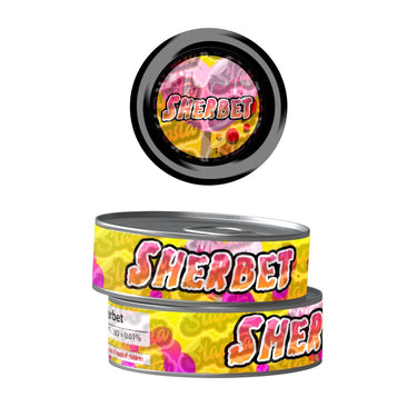 Sherbet Pre - Labeled 3.5g Self - Seal Tins - 60pcs