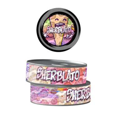 Sherblato Pre - Labeled 3.5g Self - Seal Tins - 60pcs