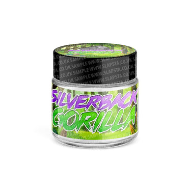Silver Back Gorilla Glass Jars Pre - Labeled - 3.5grams (1/8oz)