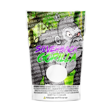Silver Back Gorilla Mylar Pouches Pre-Labeled - 3.5g (1/8oz) / No / 16pcs