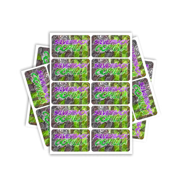 Silver Back Gorilla Rectangle / Pre-Roll Labels - Pre-Roll (10.16cm x 6.7cm) / 10