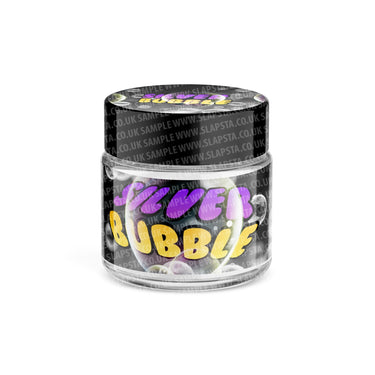 Silver Bubble Glass Jars Pre - Labeled - 3.5grams (1/8oz)