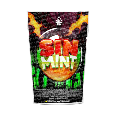 Sin Mint Mylar Pouches Pre - Labeled - 3.5g (1/8oz)