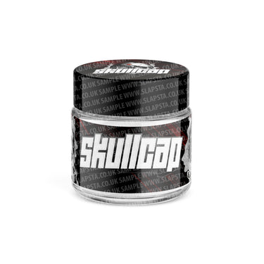 Skull Cap Glass Jars Pre - Labeled - 3.5grams (1/8oz)