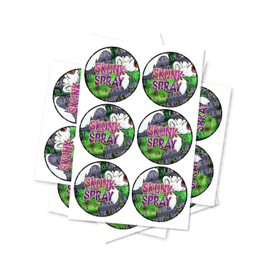Skunk Spray Circular Stickers - 2.5cm