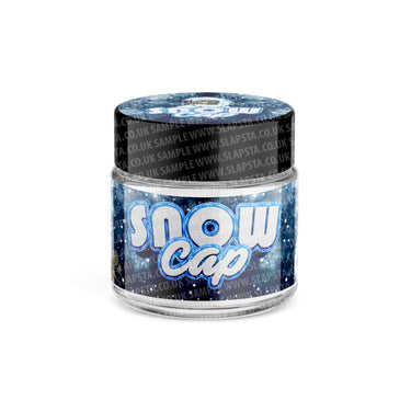 Snow Cap Glass Jars Pre - Labeled - 3.5grams (1/8oz)