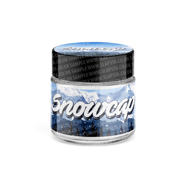 Snow Cap Glass Jars Pre-Labeled - 3.5grams (1/8oz) / 10pcs / Yes