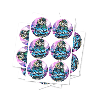 Snow Flurry Circular Stickers - 2.5cm