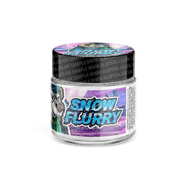 Snow Flurry Glass Jars Pre - Labeled - 3.5grams (1/8oz)