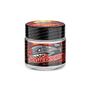 Sonic Boom Glass Jars Pre - Labeled - 3.5grams (1/8oz)