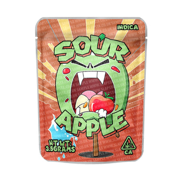 Sour Apple Mylar Pouches Pre - Labeled - 3.5g (1/8oz)