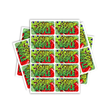 Sour Apple Rectangle / Pre-Roll Labels - Pre-Roll (10.16cm x 6.7cm) / 10