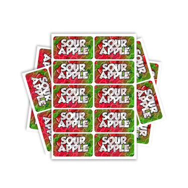 Sour Apple Rectangle / Pre-Roll Labels - Pre-Roll (10.16cm x 6.7cm) / 10
