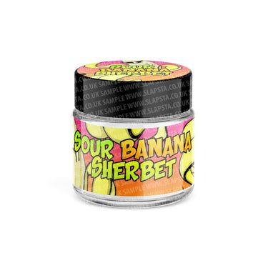 Sour Banana Sherbet Glass Jars Pre - Labeled - 3.5grams (1/8oz)