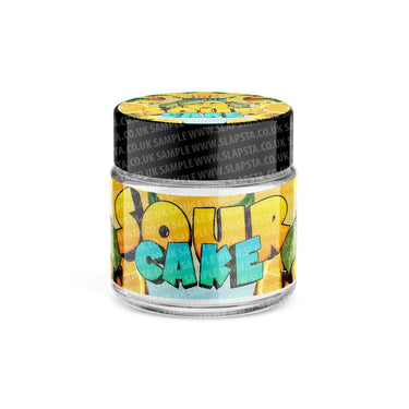 Sour Cake Glass Jars Pre - Labeled - 3.5grams (1/8oz)