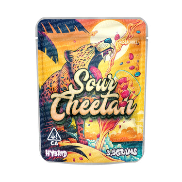 Sour Cheetah Mylar Pouches Pre - Labeled - 3.5g (1/8oz)