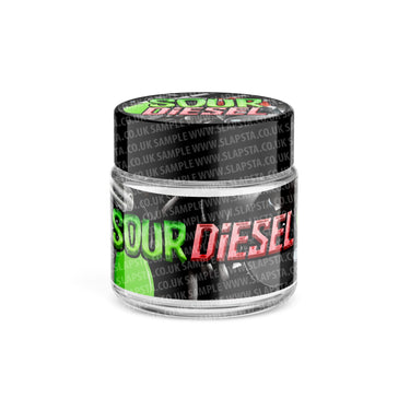 Sour Diesel Glass Jars Pre - Labeled - 3.5grams (1/8oz)