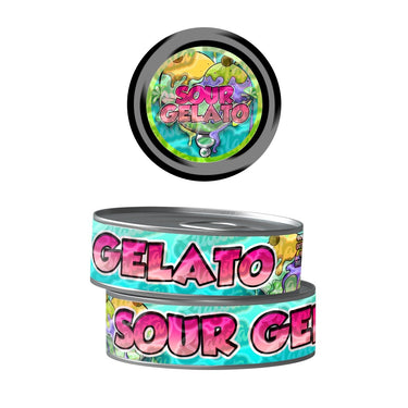 Sour Gelato Pre - Labeled 3.5g Self - Seal Tins - 60pcs