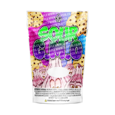 Sour GMO Mylar Pouches Pre-Labeled - 3.5g (1/8oz) / No / 16pcs