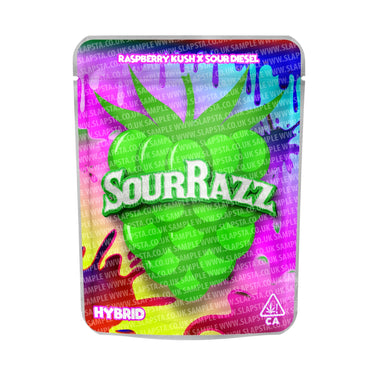 Sour Razz Mylar Pouches Pre - Labeled - 3.5g (1/8oz)