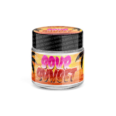 Sour Sunset Glass Jars Pre - Labeled - 3.5grams (1/8oz)