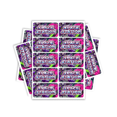 Space Station Rectangle / Pre - Roll Labels - Pre - Roll (10.16cm x 6.7cm)