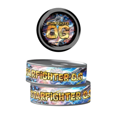 Starfighter OG Pre - Labeled 3.5g Self - Seal Tins - 60pcs