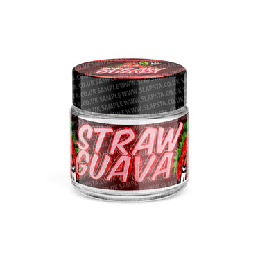 Straw Guava Glass Jars Pre - Labeled - 3.5grams (1/8oz)