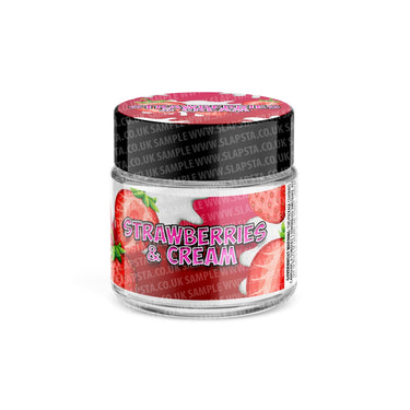 Strawberries & Cream Glass Jars Pre - Labeled - 3.5grams (1/8oz)