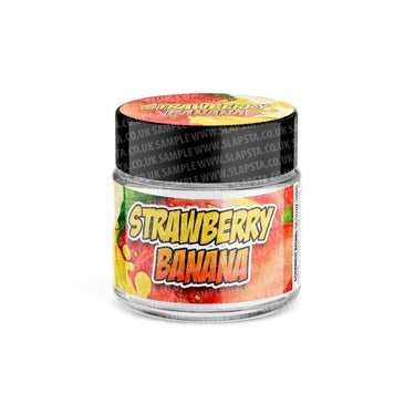 Strawberry Banana Glass Jars Pre - Labeled - 3.5grams (1/8oz)