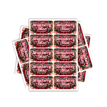 Strawberry Bliss Rectangle / Pre-Roll Labels - Pre-Roll (10.16cm x 6.7cm) / 10
