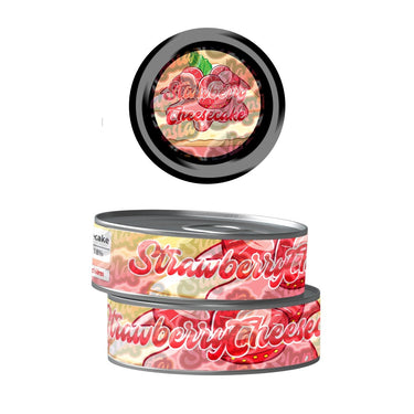 Strawberry Cheesecake Pre - Labeled 3.5g Self - Seal Tins - 60pcs