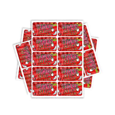 Strawberry Cough Rectangle / Pre - Roll Labels - Pre - Roll (10.16cm x 6.7cm)