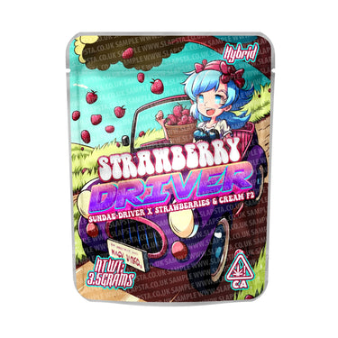 Strawberry Driver Mylar Pouches Pre - Labeled - 3.5g (1/8oz)