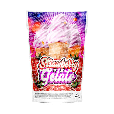 Strawberry Gelato Mylar Pouches Pre - Labeled - 3.5g (1/8oz)