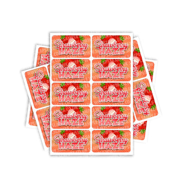 Strawberry Haze Rectangle / Pre - Roll Labels - Pre - Roll (10.16cm x 6.7cm)