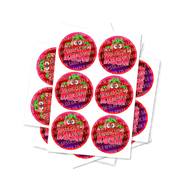 Strawberry Kush Circular Stickers - 2.5cm