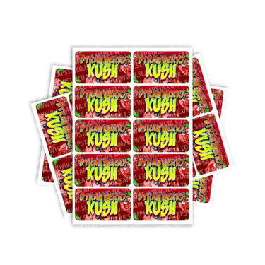 Strawberry Kush Rectangle / Pre - Roll Labels - Pre - Roll (10.16cm x 6.7cm)