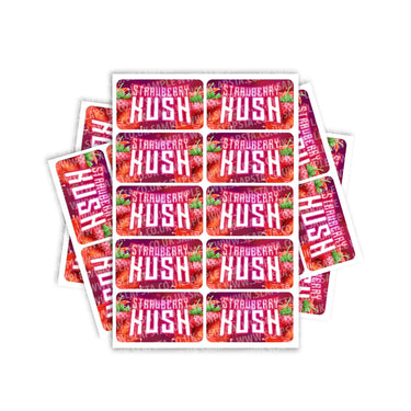 Strawberry Kush Rectangle / Pre - Roll Labels - Pre - Roll (10.16cm x 6.7cm)