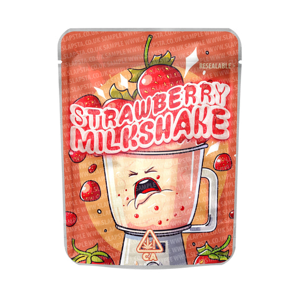Strawberry Milkshake Mylar Pouches Pre-Labeled - SLAPSTA