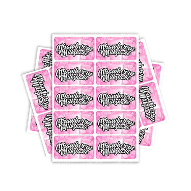 Strawberry Milkshake Rectangle / Pre - Roll Labels - Pre - Roll (10.16cm x 6.7cm)